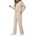 thumbnail image 3 of Conjuntos de Dos Piezas para Mujer, Moda de Otoño 2025, Pantalones Anchos, Conjunto de Estar por Casa, para Viajes y Vacaciones. Caqui Superficial XXL, 3 of 8