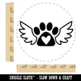 thumbnail image 2 of Paw Print Angel Wings with Heart Dog Cat Self-Inking Rubber Stamp Ink Stamper - Black Ink - Large 1-1/2 Inch, 2 of 7