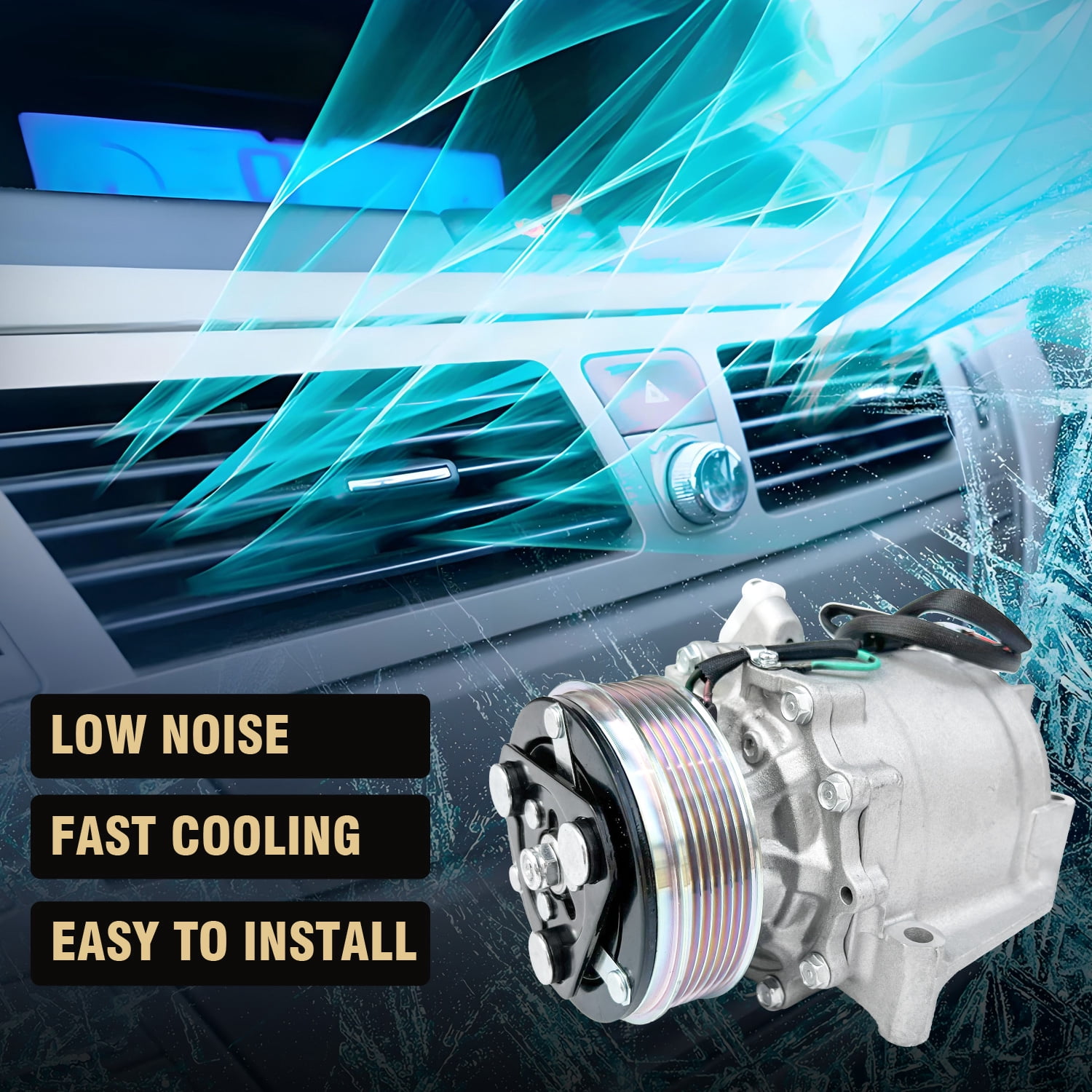 AC Compressor with A/C Clutch for Honda Civic 1.8L (2012-2015) & Acura ILX 2.0L (2013-2015) | CO9779C, Replaces 38810R1AA01
