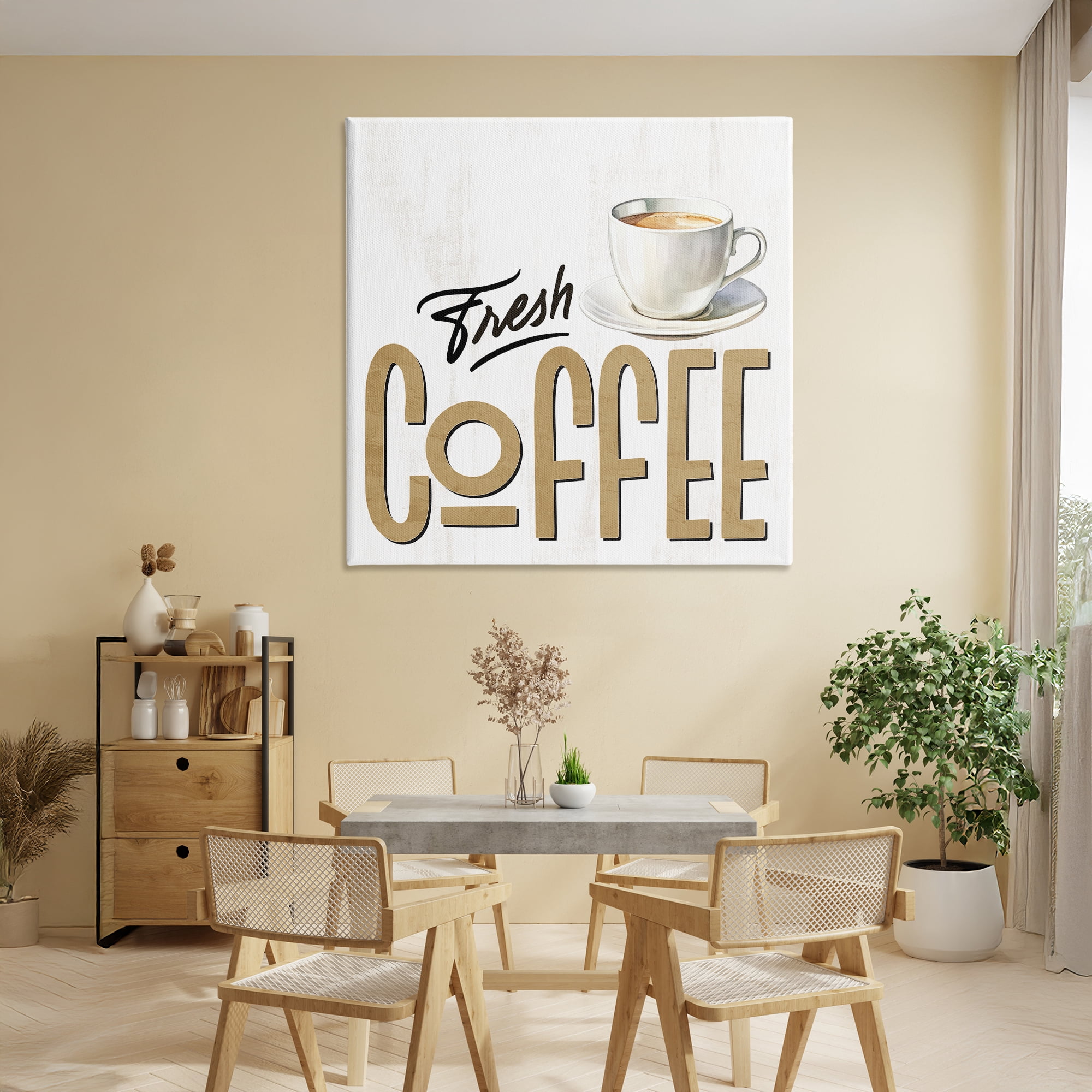 Stupell Industries Fresh Hot Coffee Canvas Wall Art, design by Kim Allen