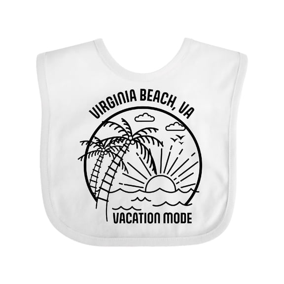 Inktastic Summer Vacation Mode Virginia Beach Virginia Boys or Girls Baby Bib