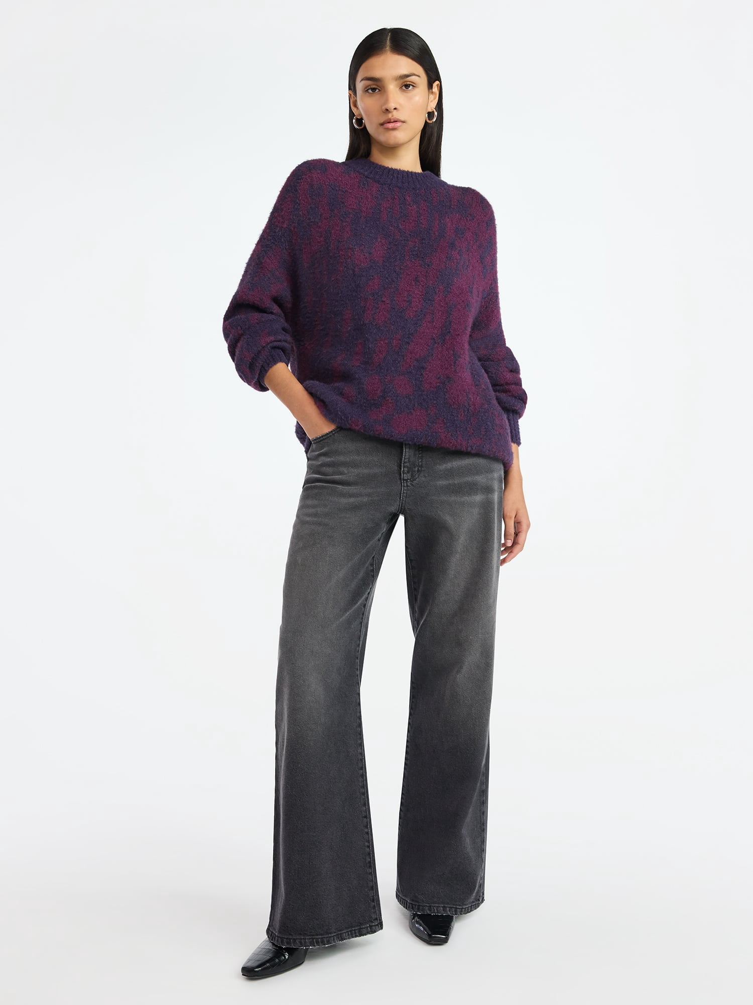 Scoop Women's Tunic Sweater with Long Sleeves, Midweight, Sizes XS-XXL
