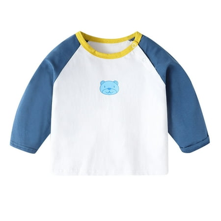 

Little Boys Long Sleeve Cotton Cute Cartoon Animals Patchwork T Shirt Blouse Tops Outfits Clothes