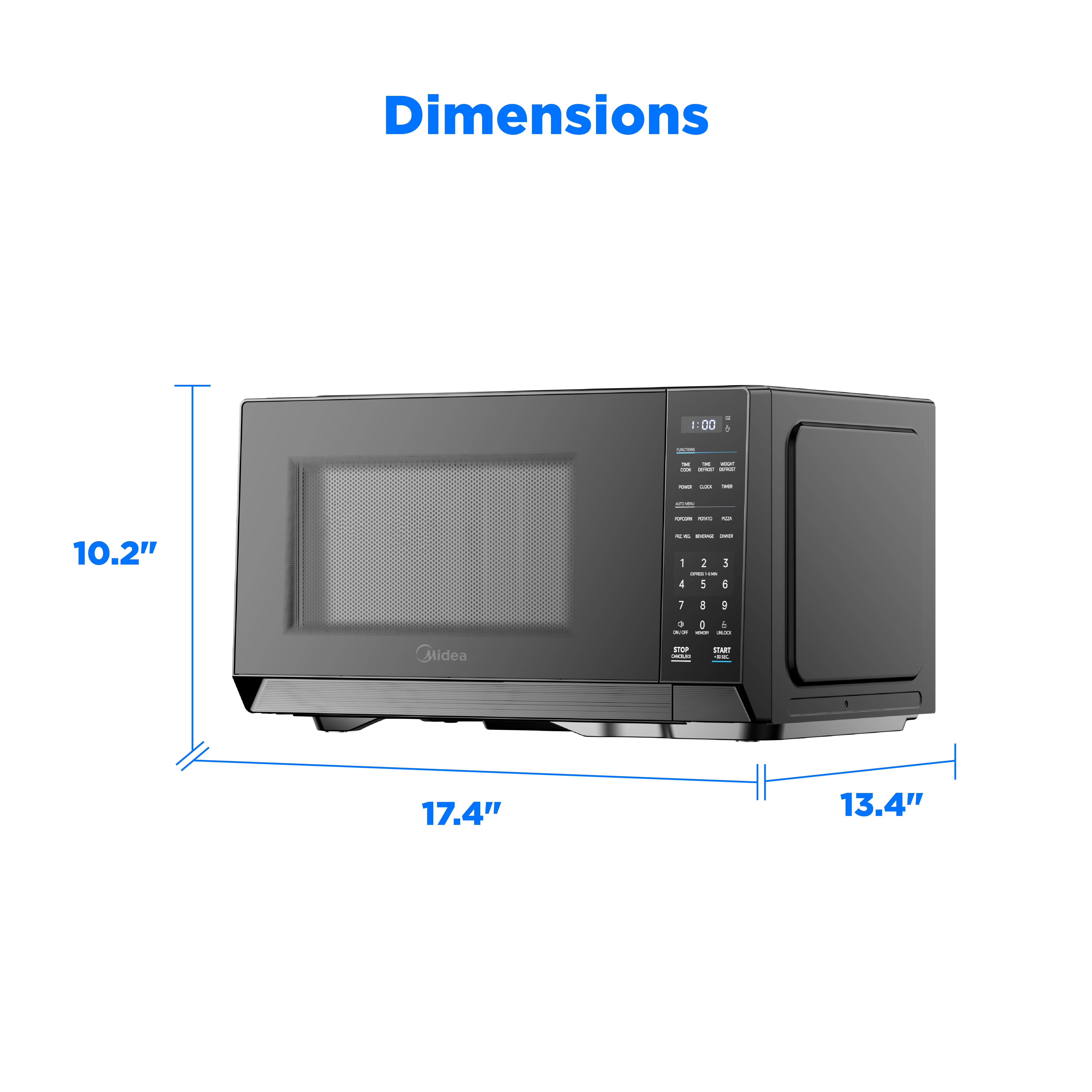 Midea Countertop Microwave Oven, 0.7 Cu Ft, 700 Watts, 11 Power Levels, Compact, Black