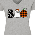 thumbnail image 4 of Inktastic Boo Halloween Ghost and Plaid Pumpkin Women's V-Neck T-Shirt, 4 of 5