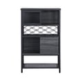 thumbnail image 5 of Seizeen Bar Cabinet Wine Storage, Free Standing Wine Rack w/ 5-Tier Shelves, Kitchen Storage Cabinet with Sliding Door, 6 Glass Holder, 11 Bottle Racks, Mesh Shelf, Gray, 5 of 13