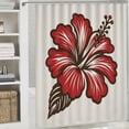 thumbnail image 6 of Awypu Hibiscus Flowers Hawaiian Tropical Plants Summer Flower Waterproof Shower Curtain for Bathroom Decoration White, 6 of 7