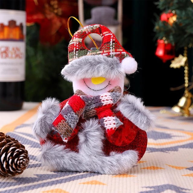 Colgantes de árbol de Navidad, colgantes de figuritas de tela navideñas, colgantes de muñeco de nieve de Papá Noel, adecuados para decoración navideña.