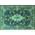 thumbnail image 1 of Ahgly Company Indoor Rectangle Persian Turquoise Blue Traditional Area Rugs, 2' x 5', 1 of 4