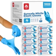 London Labs 4 Mil Disposable Nitrile Exam Gloves, Latex Free & Powder Free Gloves for Medical, food safe, EMT, Cleaning, Cooking - 1000ct large Synsafe blue gloves