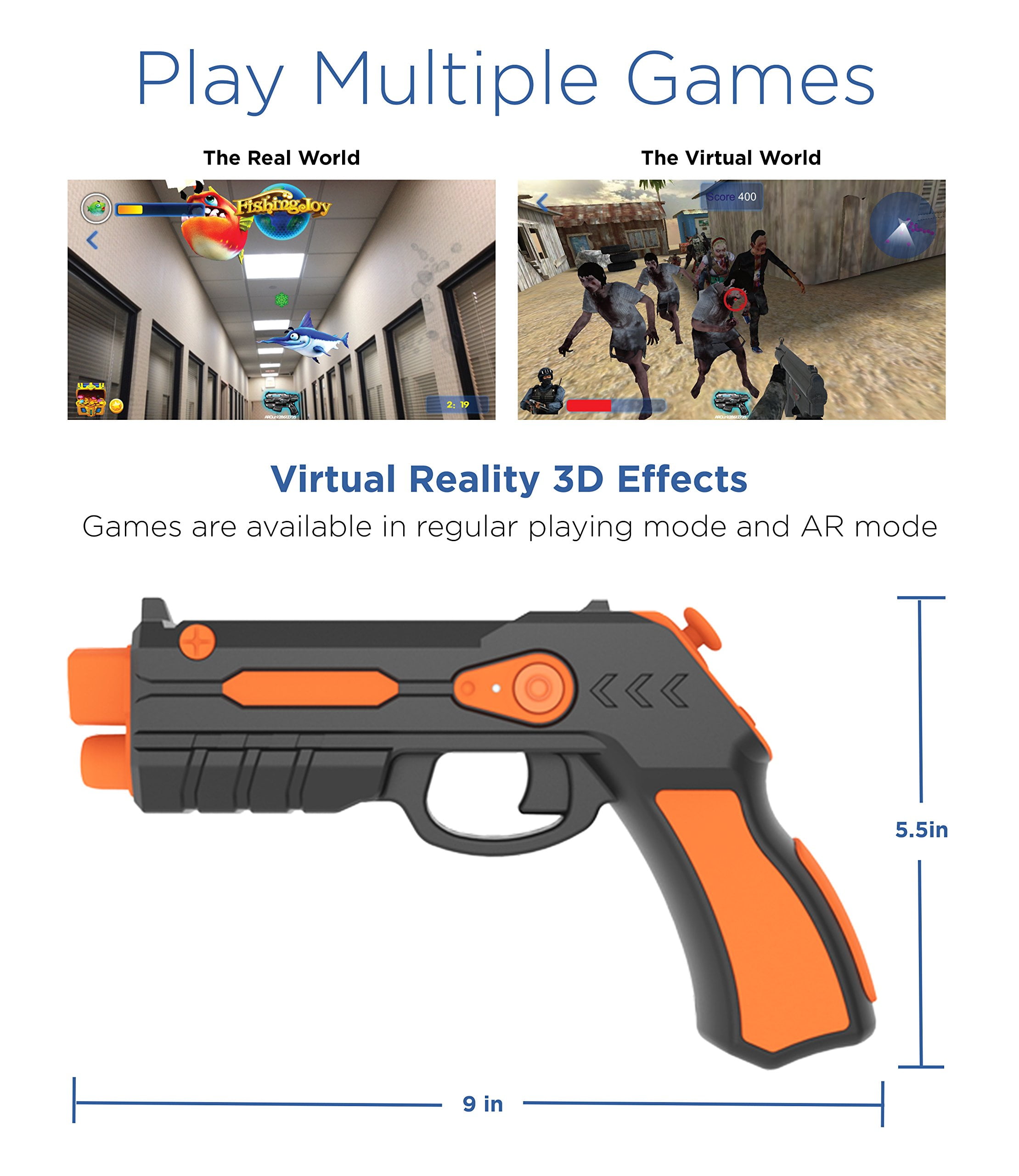 AR Gaming Gun Aduro NEW Smartphones Iphones Pistol Augmented