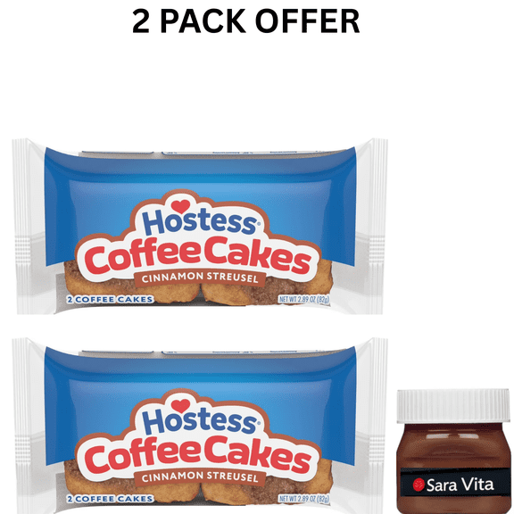 Hostess Coffee Cakes, Cinnamon Streusel, 2.89 oz Sleeve (2 Snack Cakes)