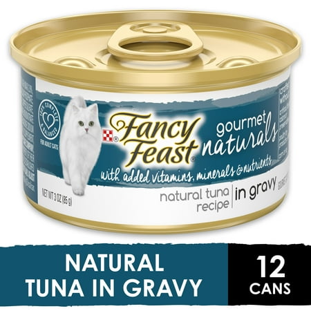 Fancy Feast Natural Wet Cat Food, Gourmet Naturals Tuna Recipe in Gravy - (12) 3 oz. (Best Natural Canned Cat Food)