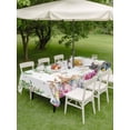 thumbnail image 3 of Outdoor Tablecloth with Umbrella Hole and Zipper, Happy Easter Rectangle Table Cloth 54x80 Inch Waterproof Tablecloth, Cutte Rabbits Eggs Floral Plants Watercolor Picnic Table Cover for Patio Camping, 3 of 7