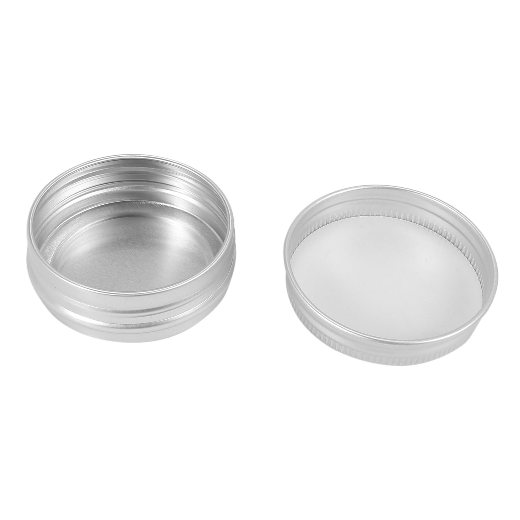 60 Pack Screw Top Round Metal Lip Balm Tins Containers Lids (1Oz)