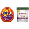 Tide Pods 3 in 1, Laundry Detergent Pacs, Spring Meadow Scent, 81 Count with Cascade Platinum Plus Dishwasher Pods, ActionPacs Detergent, Lemon, 70 Count