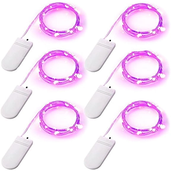 LINLIN 6 Pack Fairy String Lights,2M 20LED Fairy Lights Battery Starry String Lights Copper Wire Firefly Lights LED Moon Lights for DIY Dinner Party Decoration