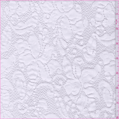 White Floral Jacquard Stretch Lace, Fabric Sold By the Yard - Walmart ...