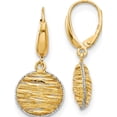 thumbnail image 1 of 14K w/Rhodium Polished D/C Hollow Earrings (55.5x6), 1 of 5