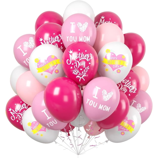 Yanonmyfd 60PC Rainbow Balloons Set, Colorful Balloons, 12 Inch Bright Color Yellow Orange Hot Pink Teal Blue Confetti Balloon Helium for Rainbow Wedding Day Birthday Party decorations,Mom