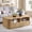 Natural Wood, variant on IFMust 51" Modern Coffee Table, Grooved Design Console Table with 2 Drawers and Open Shelf for Living Room, Bedroom ，Walnut