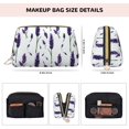 thumbnail image 2 of Lavender Flowers Green Makeup Bag, Large Capacity Travel Cosmetic Bag for Women Girls- Travel Toiletry Bag Leather Portable Waterproof Makeup Case Organizer with Handle, 2 of 4