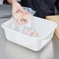 thumbnail image 2 of TrueCraftware- 14-1/2" x 12-1/2" x 5-1/2" White Utility Kitchen Bus Box/Tub/Bin with Handles- Heavy Duty Plastic Restaurant Tub/Dish Washing Box for Kitchen Organization/Storage, 2 of 5