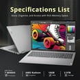 thumbnail image 3 of Lenovo Yoga 7 2-in-1 16" WUXGA Touchscreen Laptop, AMD Ryzen 7 8840HS, 16GB LPDDR5X, 2.5TB Storage (2TB SSD+512GB Docking Station Set), Backlit Keyboard, Fingerprint Reader, Win 11, Artic Grey, 3 of 9