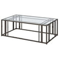 thumbnail image 4 of Adri Rectangular Glass Top Coffee Table Black Nickel, 4 of 8