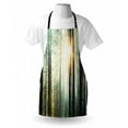 thumbnail image 3 of Nature Apron Fairy Foggy Forest Mist in the Woods Enchanted Wilderness with Sunbeams Image, Unisex Kitchen Bib Apron with Adjustable Neck for Cooking Baking Gardening, Teal Brown, by Ambesonne, 3 of 3