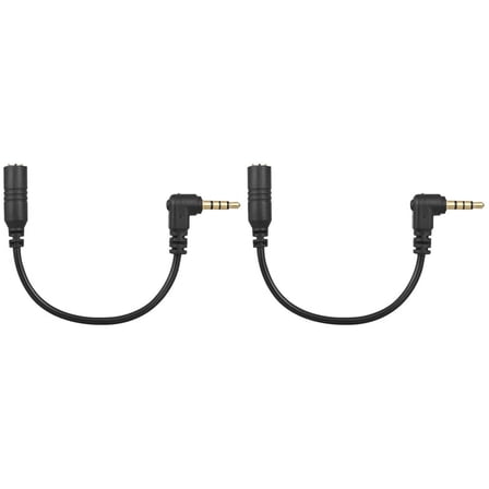 2pcs 3.5mm 3 Pole TRS Female to 4 TRRS Male 90 Degree Right Angled Microphone Adapter Cable