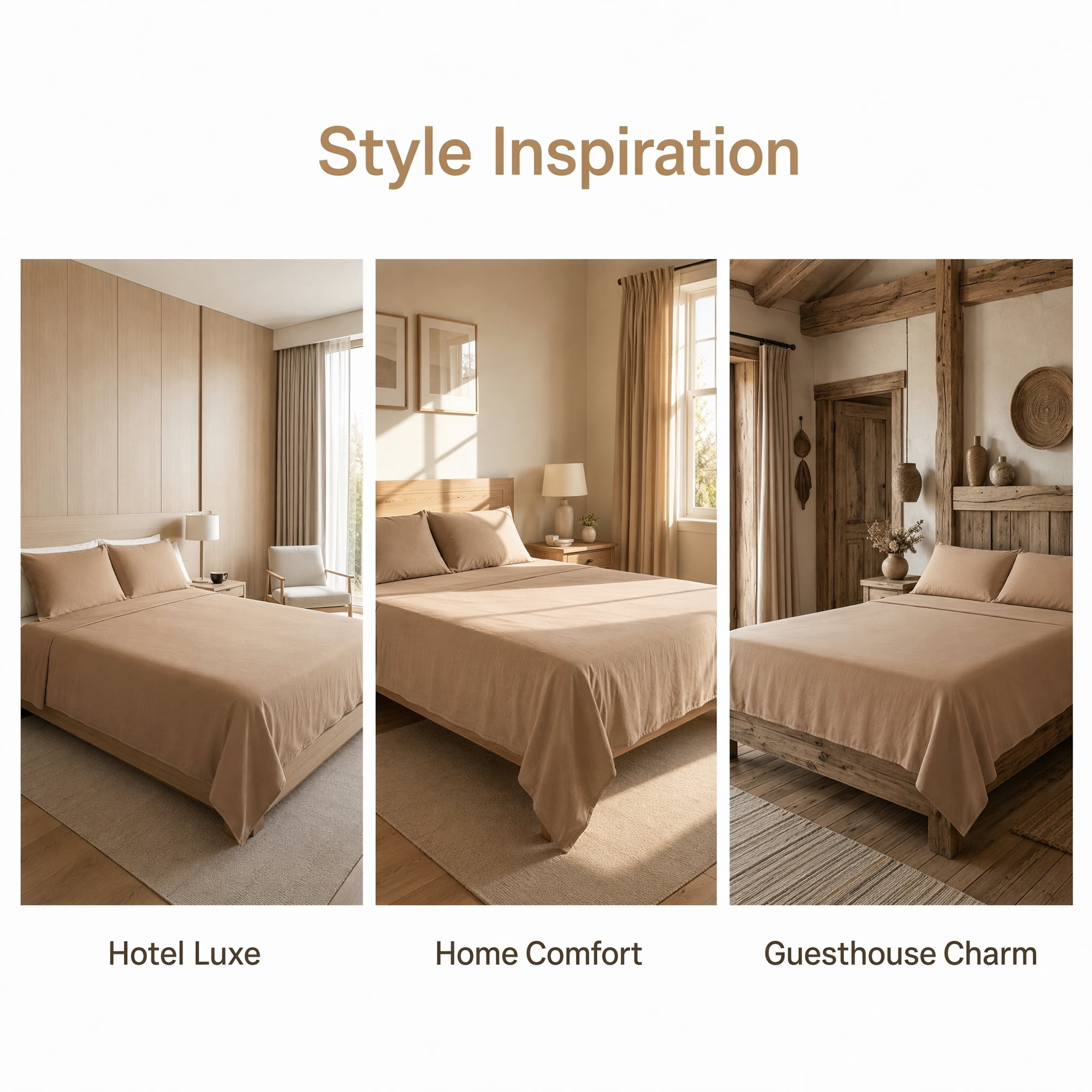 Unique Bargains Microfiber Ice Bed Sheet Flat Sheet Bedding for Bedroom Khaki 91"x96"