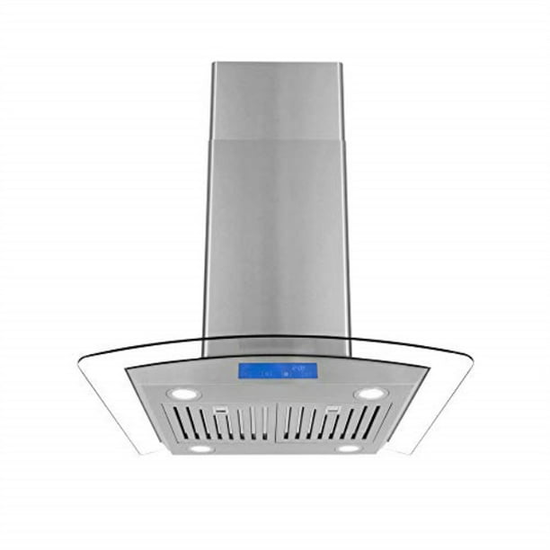 cosmo cos668ics750 30in island range hood 900cfm, ceiling mount chimneystyle over stove vent