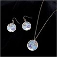 thumbnail image 2 of ATTOE New Chinese Wind Hollow Ear Ring Necklace First Decoration Set Round Pendant Clavicle Chain Retro Ear (Color : D), 2 of 3
