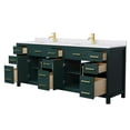 thumbnail image 3 of Wyndham Collection Beckett 84" Wood Double Bathroom Vanity in Green/Brushed Gold, 3 of 6