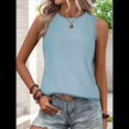 thumbnail image 4 of Camisas Casuales de Verano para Mujer, con Cuello Redondo y Mangas , Color Azul , Talla XL, 4 of 7