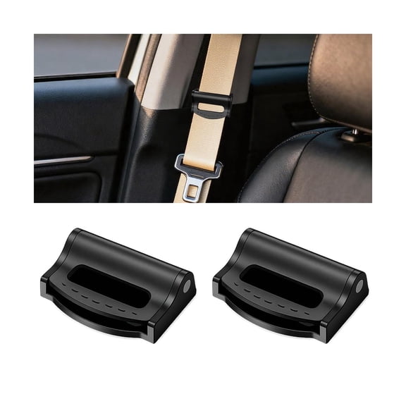 Deally Car Seatbelt Adjuster - 2PCS Comfortable Vehicle Shoulder Neck Strap Locking Clips for Adults Teenagers, Adjustable Automotive Seat Belts Positioner, Universal for SUV Sedan Truck, Black