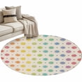 thumbnail image 2 of Area Rug 36in, Watercolor Dots on Linen Burlap Floor Carpet Living Room Rug, Colorful Ombre Dot Polka Non-Slip Welcome Mat Indoor Rugs for Bedroom Dining Room, 2 of 9