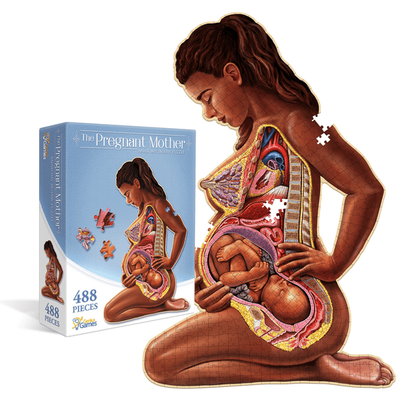 Pregnant Mother Anatomy Jigsaw Puzzle | 488-Piece Science Accurate Adult Puzzle |Ideal Gift for Mothers, Educators & Medical Professionals