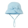 thumbnail image 2 of Mceream Kids Sun Hat for Girls Boys Cute Cotton Wide Brim Bucket Hat Adjustable Sun Protection Toddler Summer Beach Hats Cotton Cute Rabbit Ears Cap Outdoor, 2 of 3