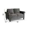 thumbnail image 5 of Judy 60 Inch Velvet Upholstered Loveseat with Nailhead Trim, Gray, 5 of 5