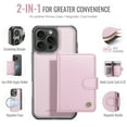 thumbnail image 6 of Dteck for iPhone 16 Plus Wallet Case Magnetic Card Holder, RFID Blocking 2 in 1 Detachable Kickstand Shockproof Cover for Women Men Compatible with Magsafe Accessory, Pink, 6 of 10