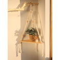 thumbnail image 5 of Wooden Corner Shelf Wall Decor Pot Storage Display Stand Macrame Floating Shelf Wall Organizer Boho Room Nordic Home Decoration, 5 of 9