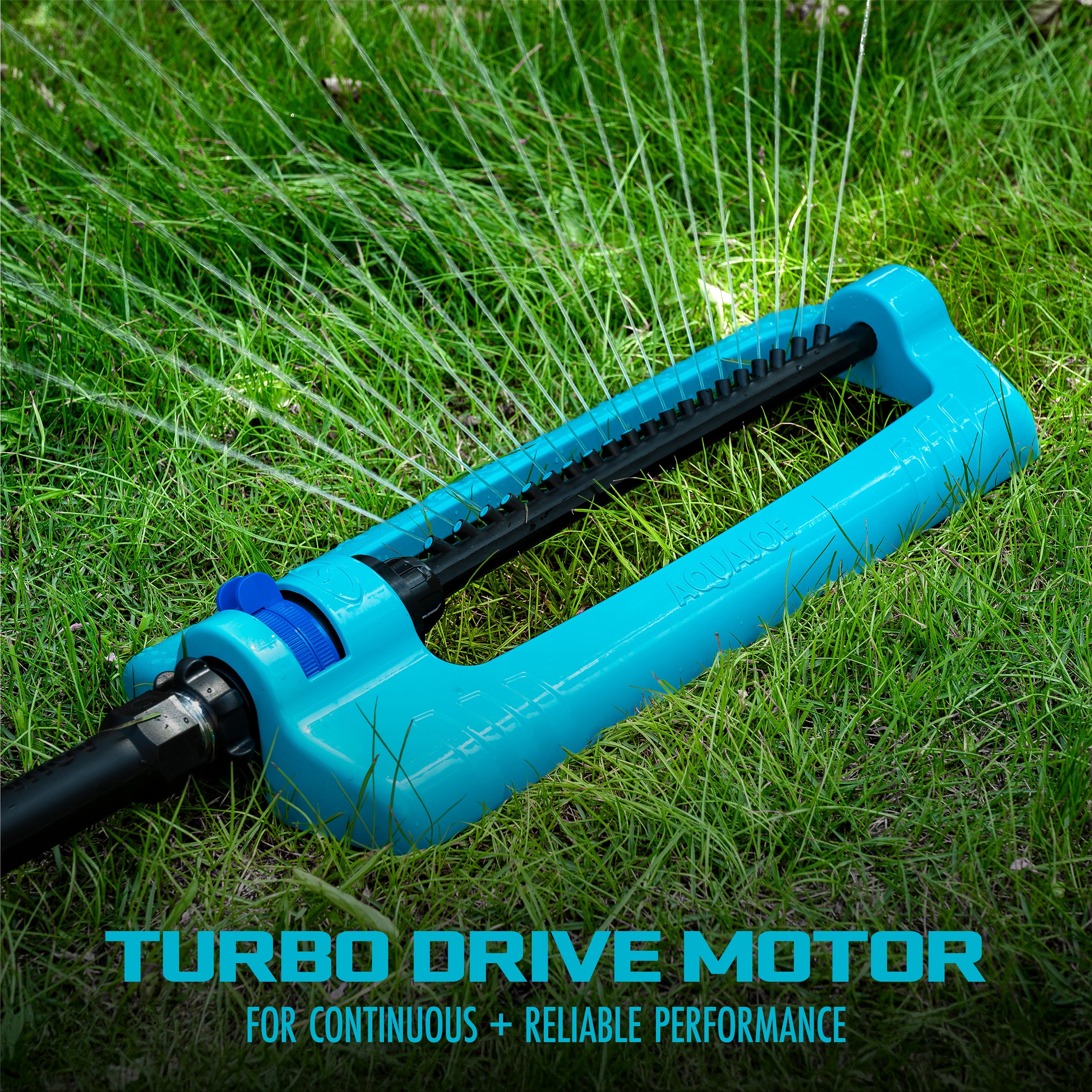 Aqua Joe Oscillating Metal Lawn Sprinkler, Adjustable Spray, 4,400 Sq. Ft. Max Coverage