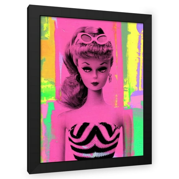 Stephen Chambers 19x24 Black Modern Wood Framed Wall Art Titled - Barbie Four