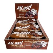 AtLast! Nutrition Double Chocolate Chunk Protein Bars – Low Carb, Keto-Friendly, High Protein, Gluten-Free, Low Sugar Snack – 20g Protein, Only 3g Net Carbs – Box of 12