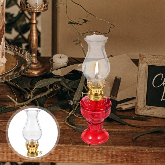 Hemobllo Diy Oil Lamp Glass Shade Kerosene Oil Burner Assorted Color 1 Set