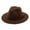 Brown, variant on Unisex Fashion Wide Wool Belt Flat Top Fedora Hat Party Church Hats Cap