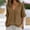 Coffee, variant on CaComMARK PI Linen Shirts for Women V Neck 3/4 Sleeve Loose Fit Cotton Tops Button Down Casual Dressy Clothes for Summer White