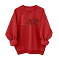 thumbnail image 2 of Craaazy Women's Fashion Love Heart Printing Valentines Shirts Long Sleeve Round Neck Casual Sweatshirts Gifts, 2 of 5